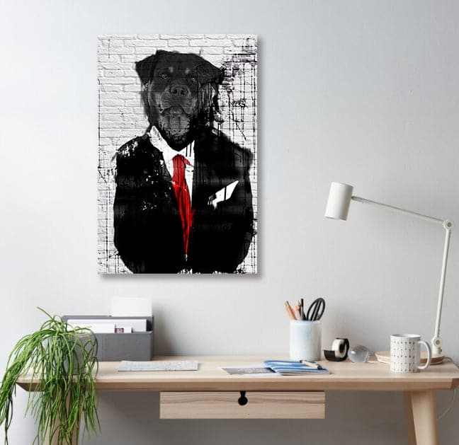 Pine Stretched  Framed 1 Panel - Mr. Rottweiler