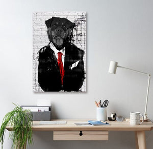 Pine Stretched  Framed 1 Panel - Mr. Rottweiler