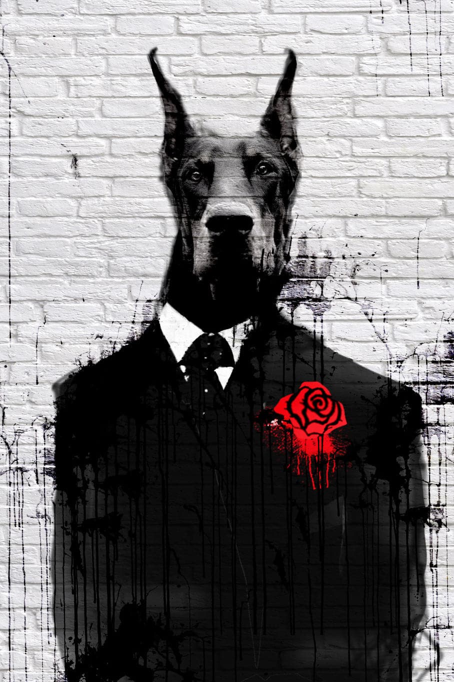 Pine Stretched  Framed 1 Panel - Mr. Doberman