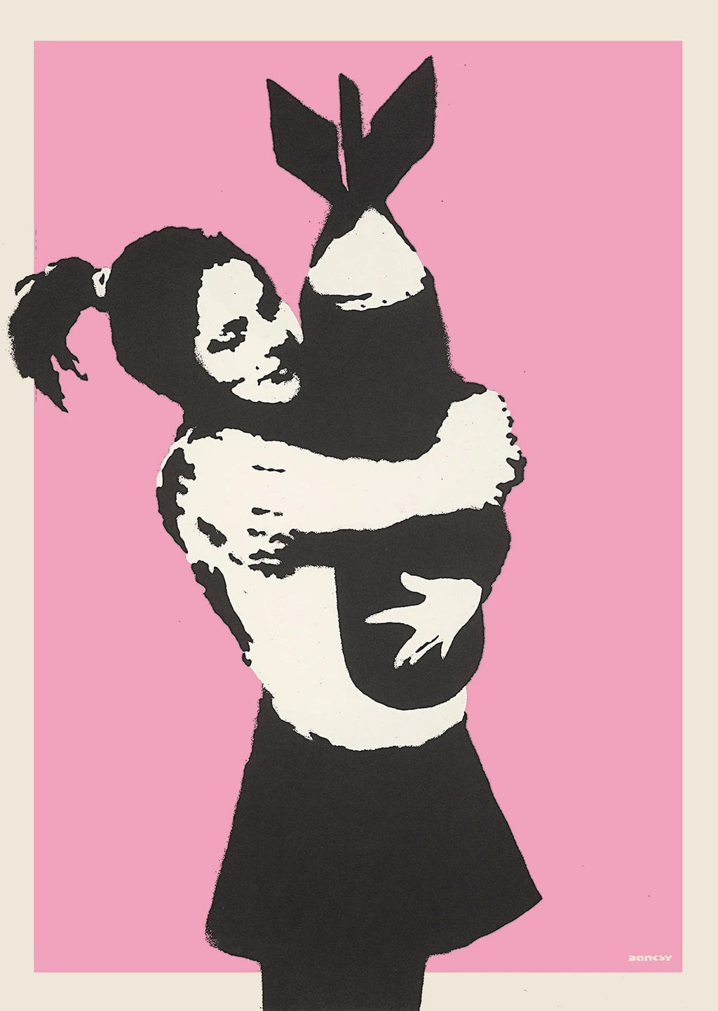 Framed 1 Panel - Banksy - Bomb Hugger