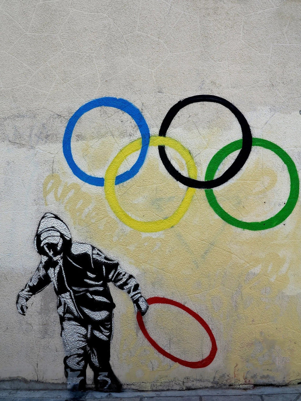 Framed 1 Panel - Banksy - Olympic Rings