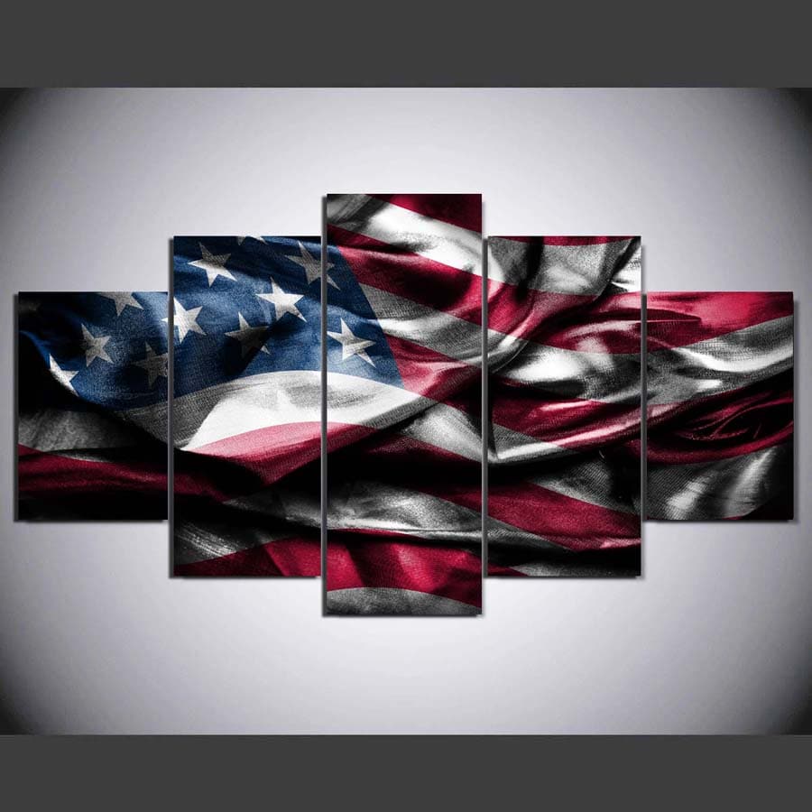 Framed 5 Panels - American Flag