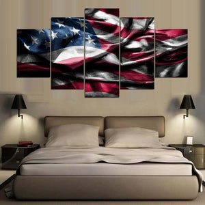 Framed 5 Panels - American Flag