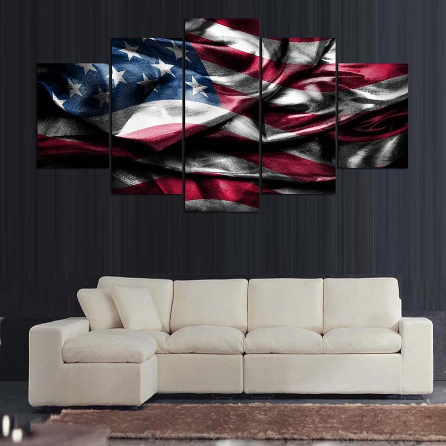 Framed 5 Panels - American Flag