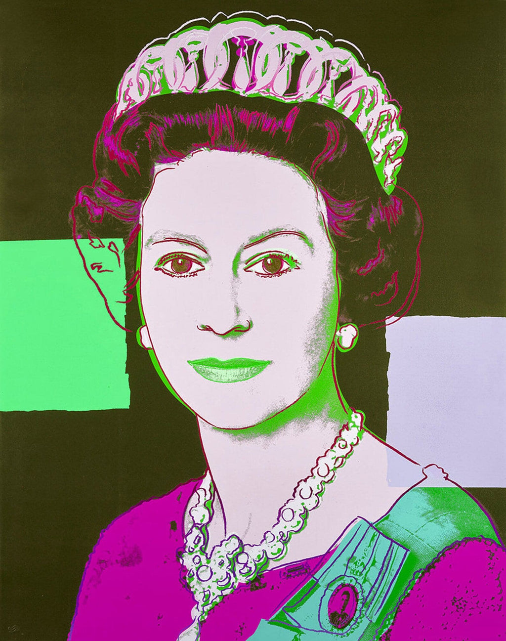 Pine Stretched  Framed 1 Panel - Queen Elizabeth
