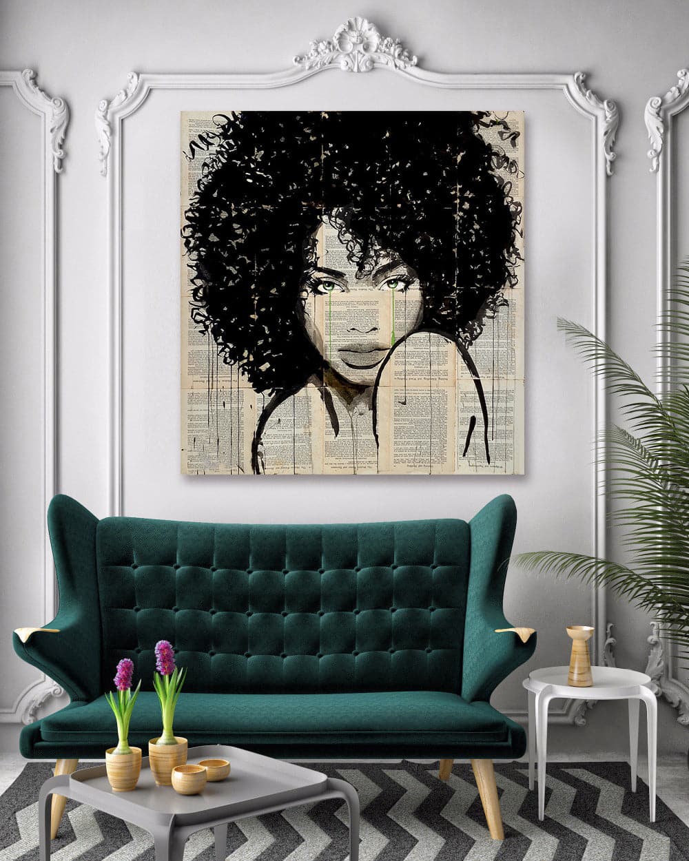 Pine Stretched  Framed 1 Panel - Lady