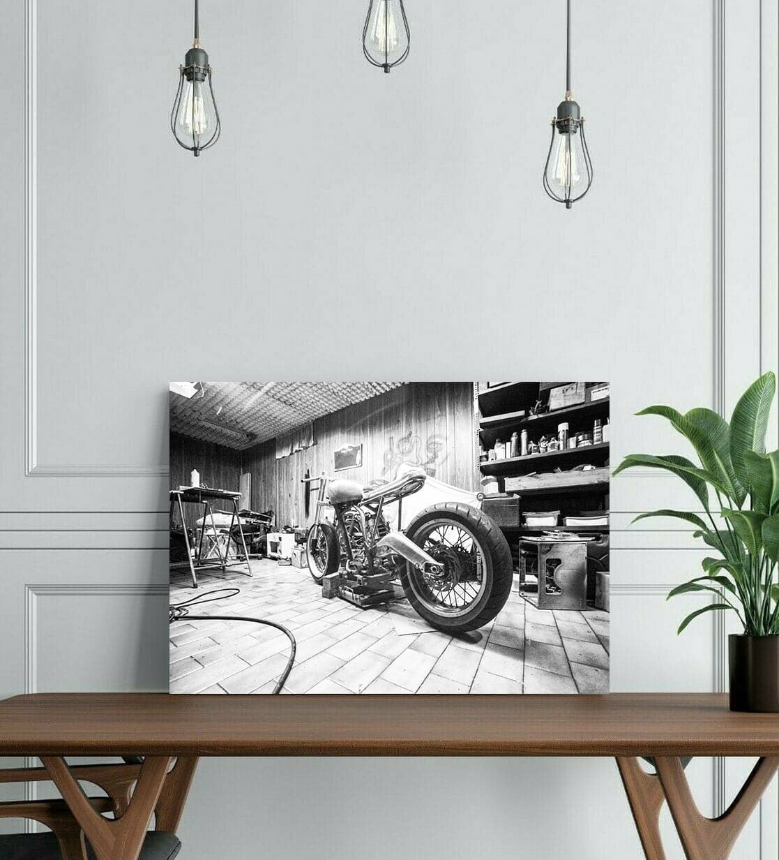 Pine Stretched  Framed 1 Panel - Classic Bike