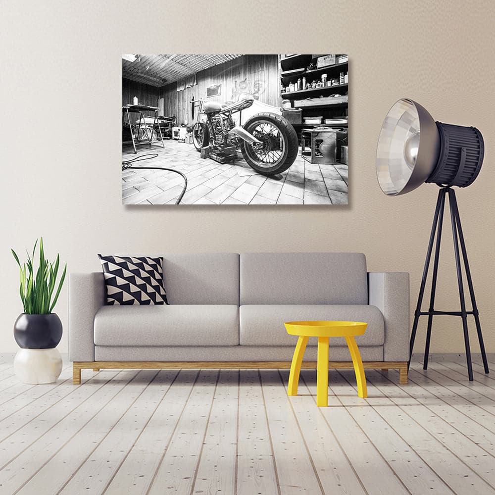 Pine Stretched  Framed 1 Panel - Classic Bike