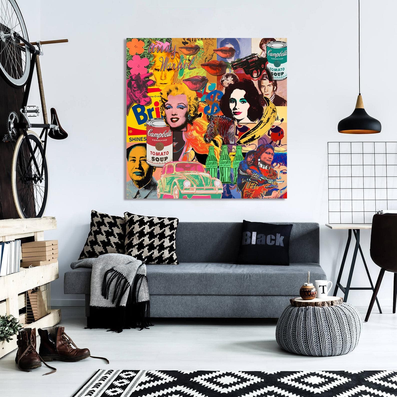 Framed 1 Panel - Pop Art - Andy Warhol Collage