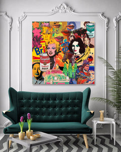 Framed 1 Panel - Pop Art - Andy Warhol Collage