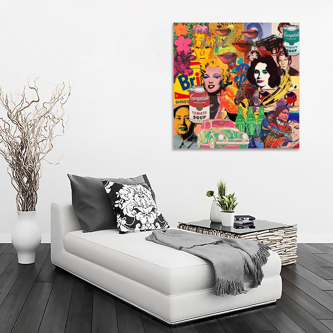 Framed 1 Panel - Pop Art - Andy Warhol Collage
