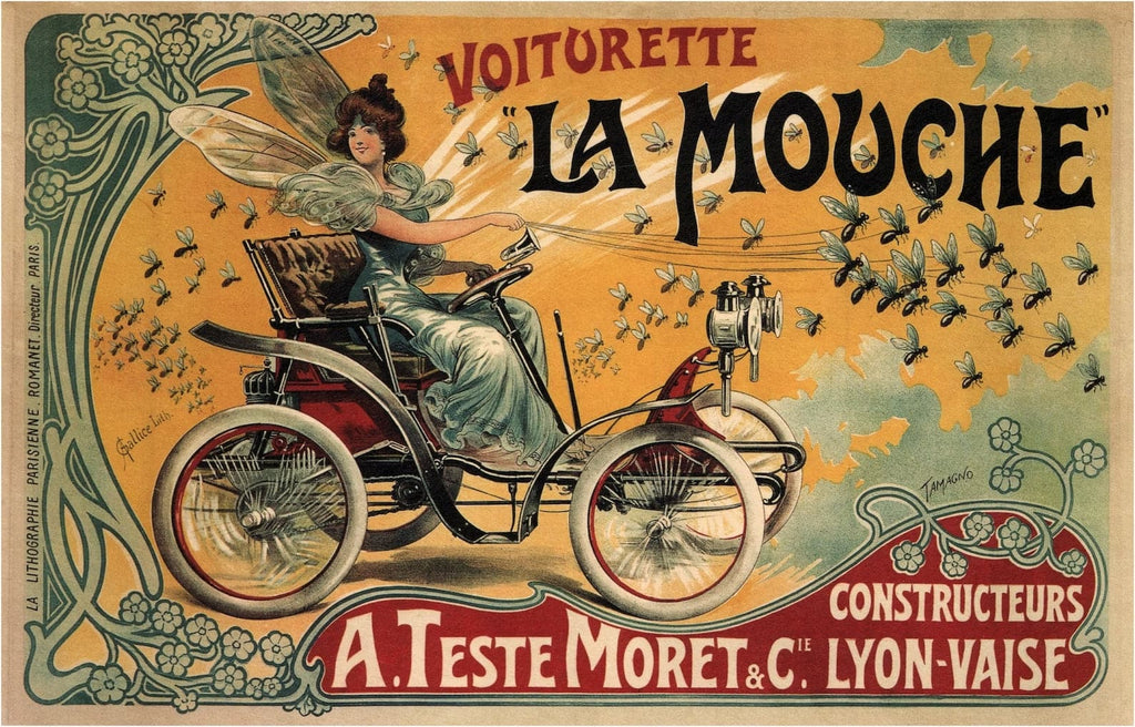 Framed 1 Panel - Voiturette La Mouche