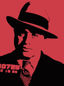 Pine Stretched  Framed 1 Panel - Al Capone mugshot