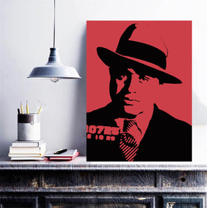 Pine Stretched  Framed 1 Panel - Al Capone mugshot
