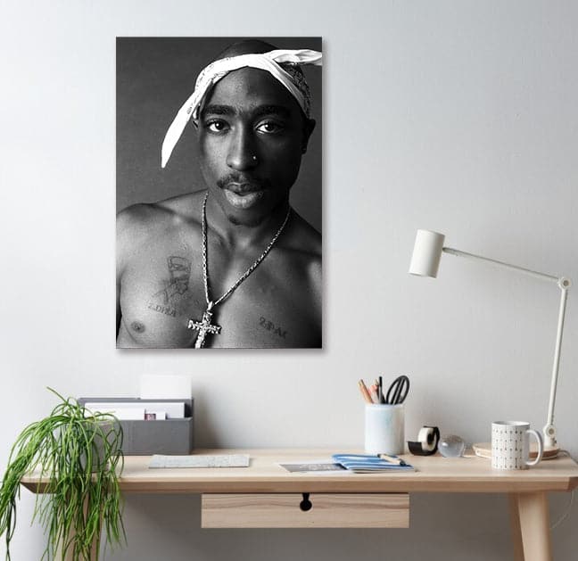 Pine Stretched  Framed 1 Panel - Tupac