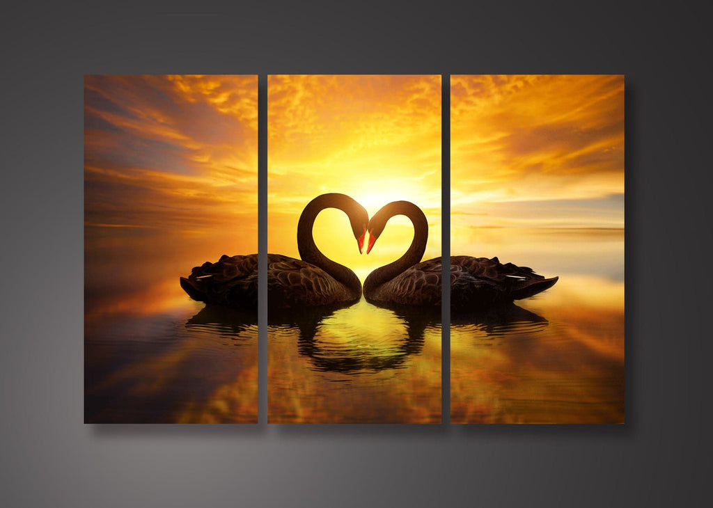 Pine Stretched  Framed 3 Panels - Love