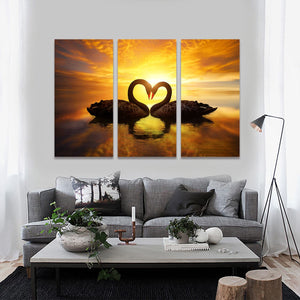 Pine Stretched  Framed 3 Panels - Love