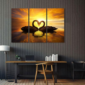 Pine Stretched  Framed 3 Panels - Love