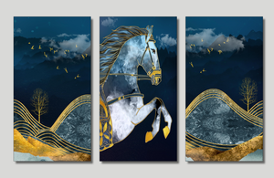 Framed 3 Panels - Horse (3D Style)