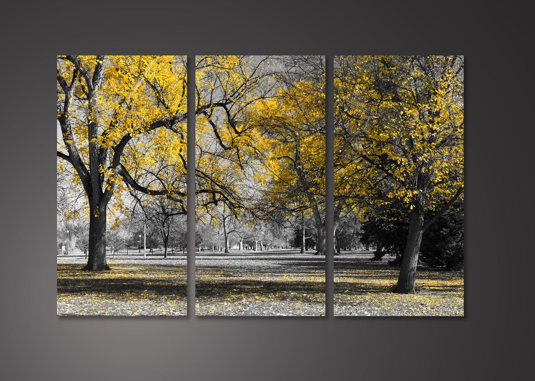 Framed 3 Panels - Yellow Tree