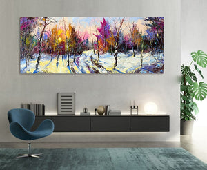Pine Stretched  Framed 1 Panel - Winter