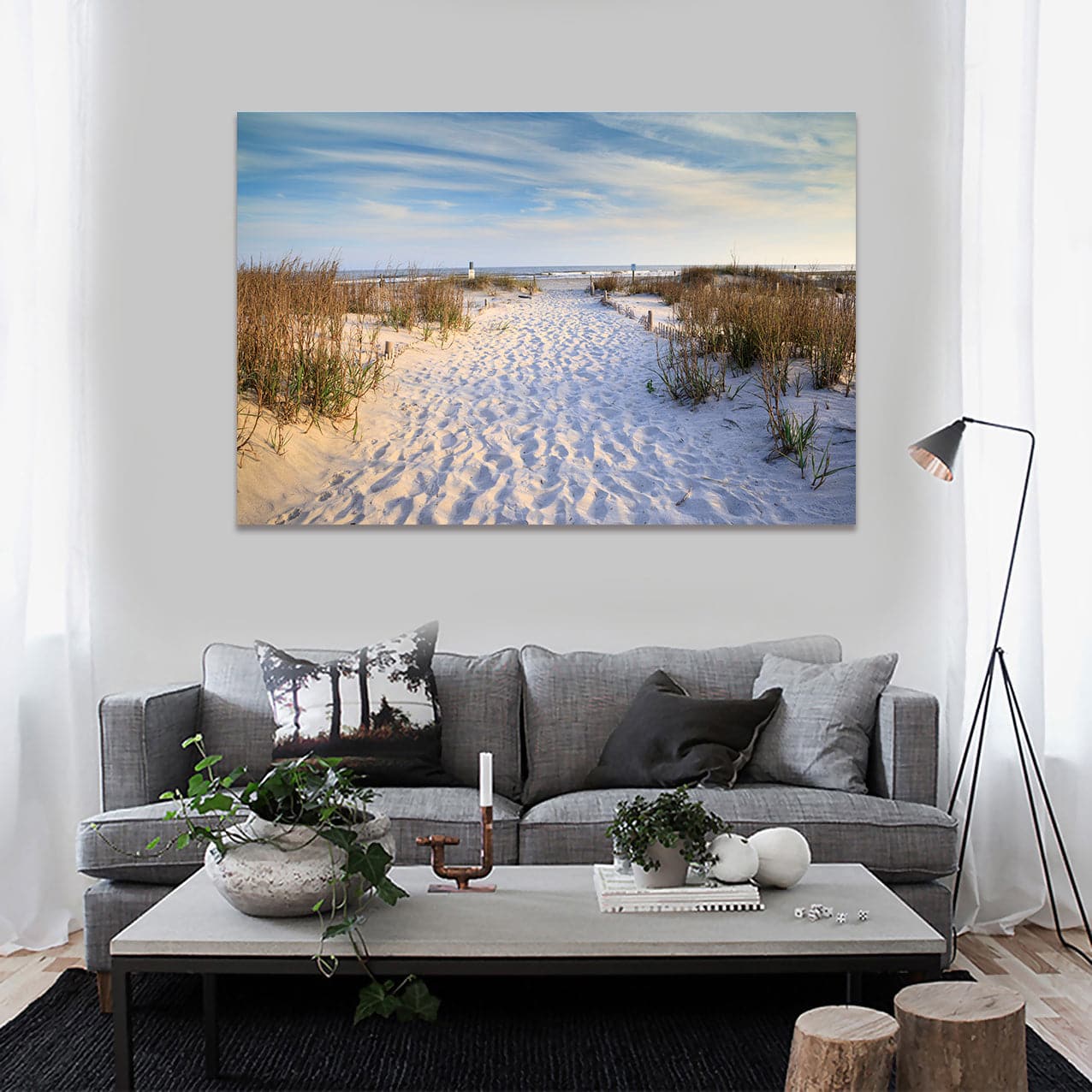 Pine Stretched  Framed 1 Panel - Folly Beach
