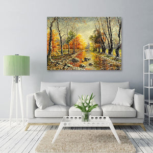 Pine Stretched  Framed 1 Panel - Snowy winter