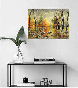 Pine Stretched  Framed 1 Panel - Snowy winter