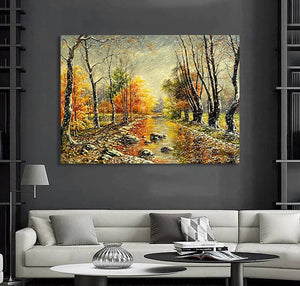 Pine Stretched  Framed 1 Panel - Snowy winter