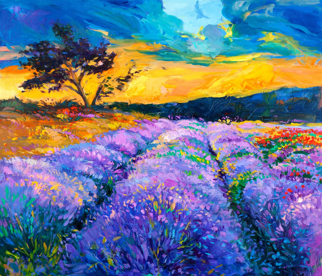 Pine Stretched  Framed 1 Panel - Lavender garden