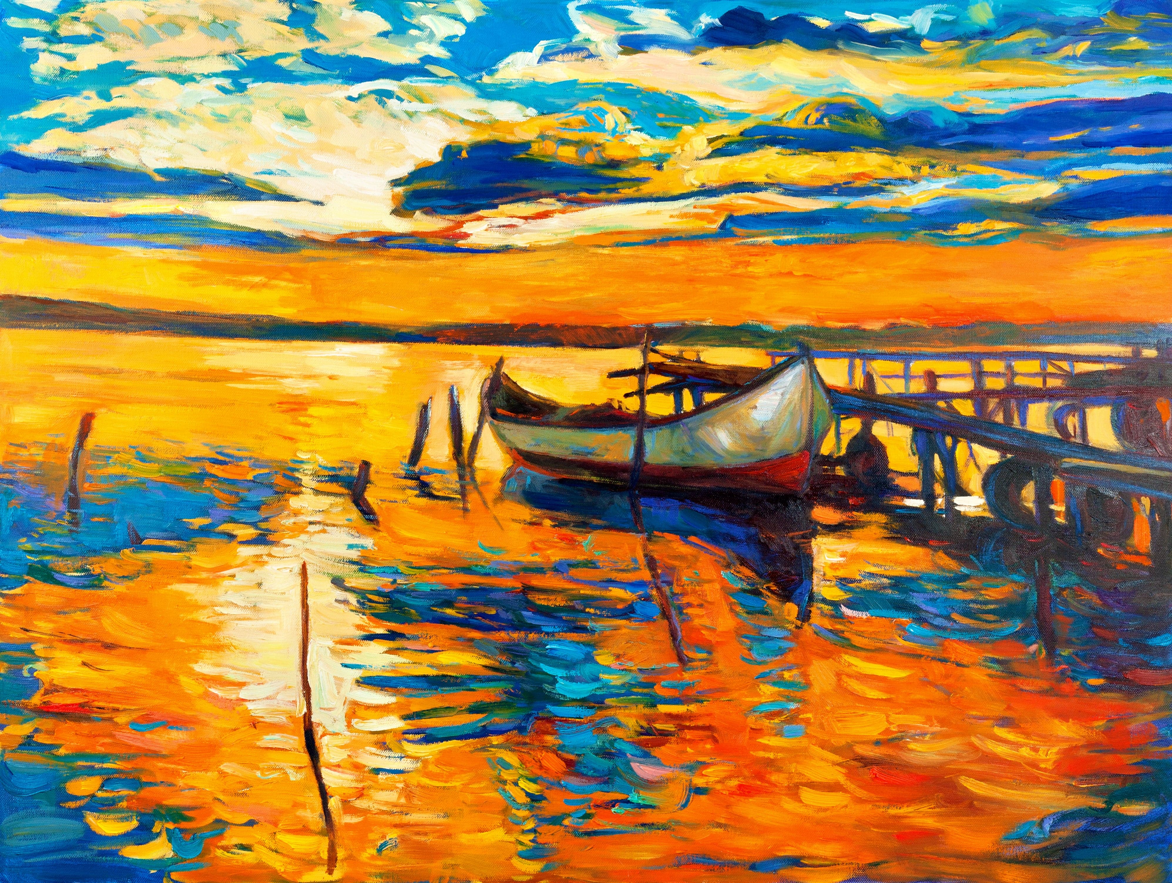 Pine Stretched  Framed 1 Panel - Sunset