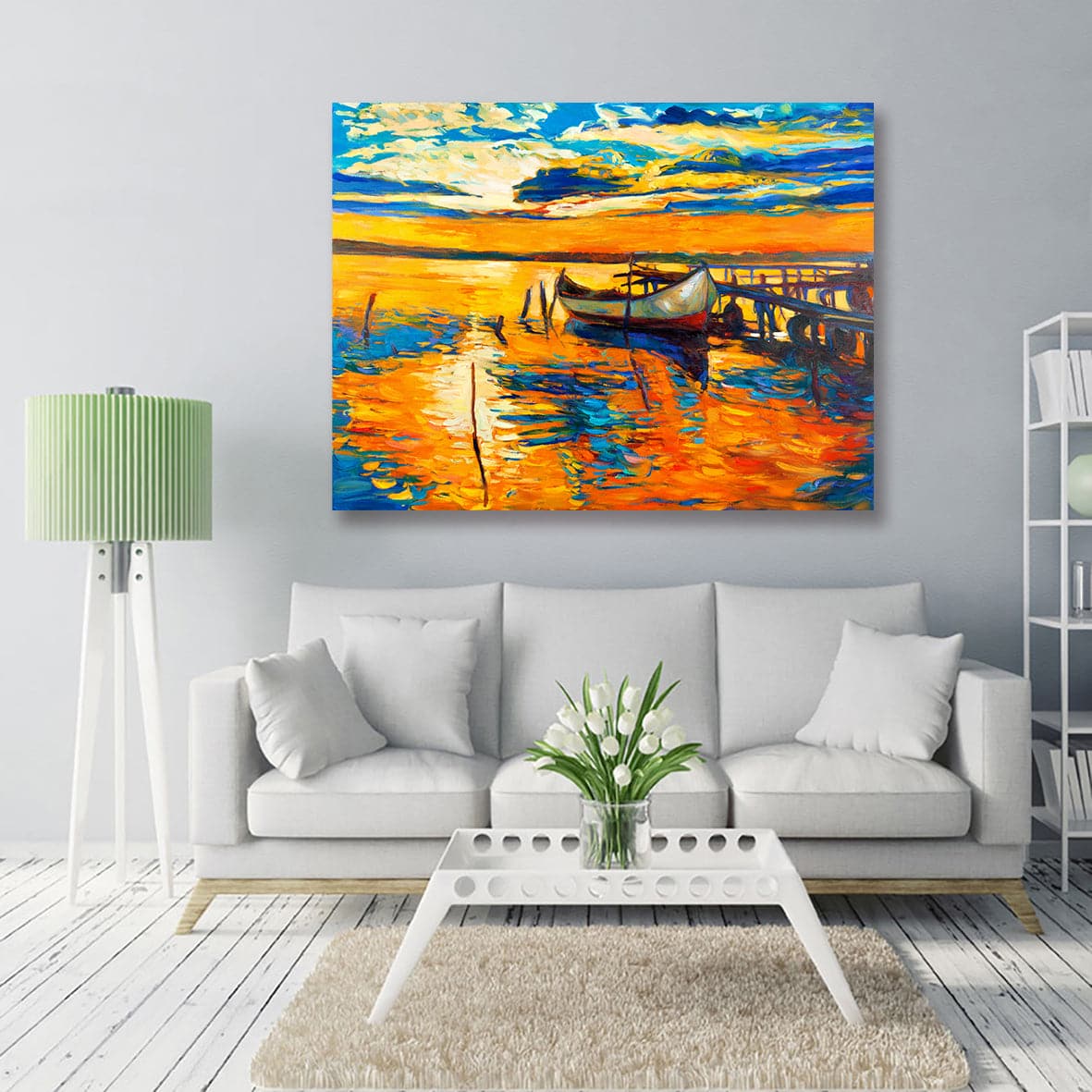 Pine Stretched  Framed 1 Panel - Sunset