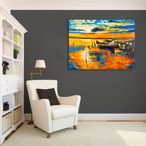 Pine Stretched  Framed 1 Panel - Sunset