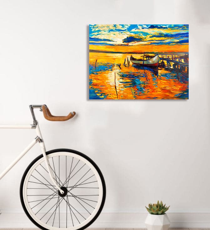 Pine Stretched  Framed 1 Panel - Sunset