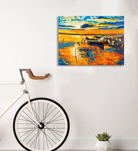 Pine Stretched  Framed 1 Panel - Sunset