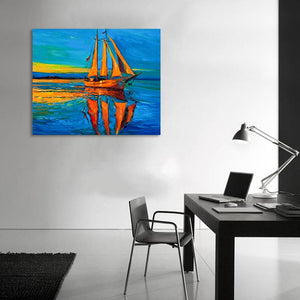 Pine Stretched  Framed 1 Panel - Sailing ship