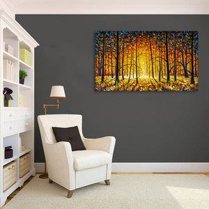 Pine Stretched  Framed 1 Panel - Orange warm park