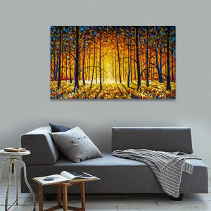 Pine Stretched  Framed 1 Panel - Orange warm park