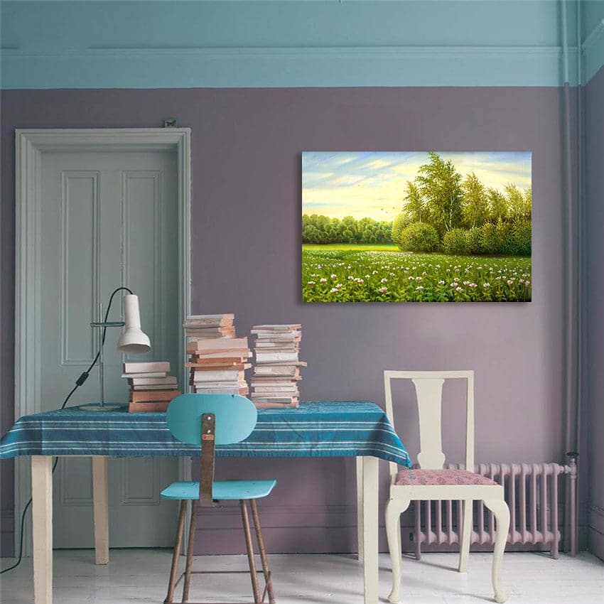 Pine Stretched  Framed 1 Panel -  Flower field