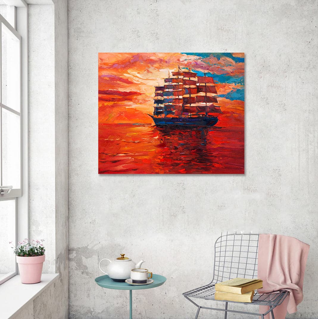 Pine Stretched  Framed 1 Panel - Frigate