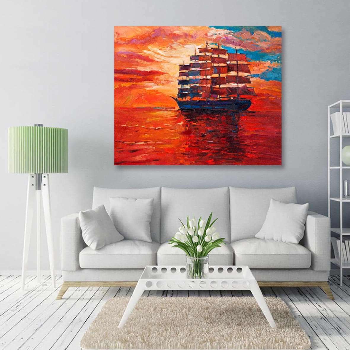 Pine Stretched  Framed 1 Panel - Frigate