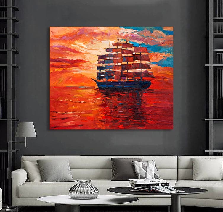 Pine Stretched  Framed 1 Panel - Frigate