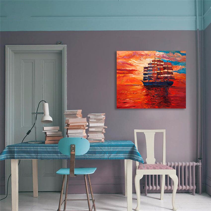 Pine Stretched  Framed 1 Panel - Frigate