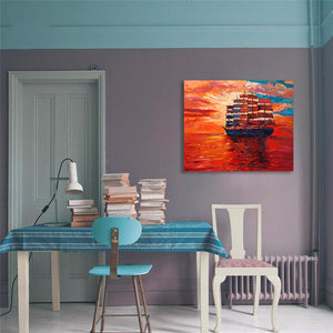 Pine Stretched  Framed 1 Panel - Frigate