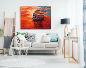 Pine Stretched  Framed 1 Panel - Frigate