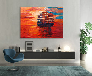 Pine Stretched  Framed 1 Panel - Frigate