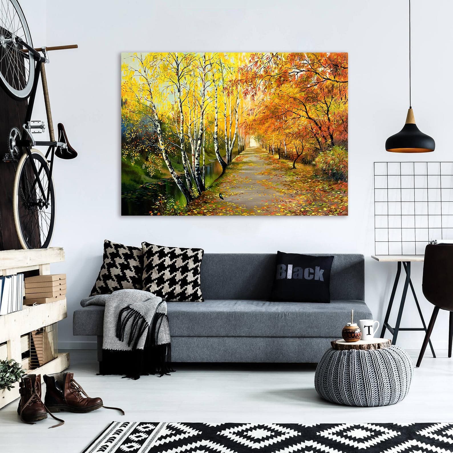 Pine Stretched  Framed 1 Panel - Autumn