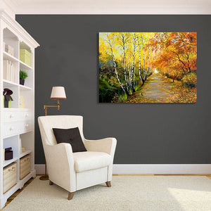 Pine Stretched  Framed 1 Panel - Autumn