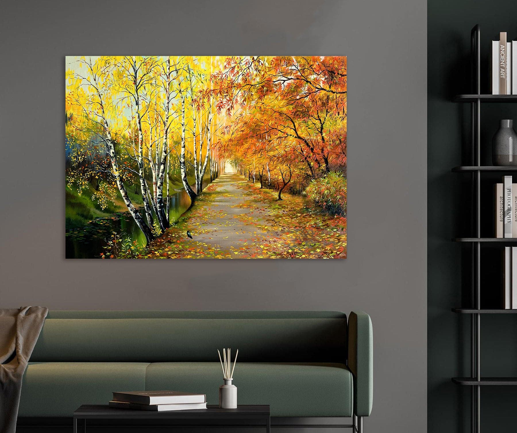 Pine Stretched  Framed 1 Panel - Autumn