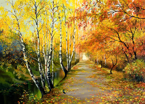 Pine Stretched  Framed 1 Panel - Autumn